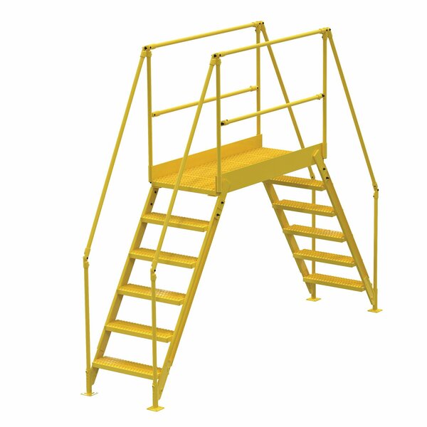 Vestil 6 Step Cross-Over Ladder 58"H x 50"W Yellow Powder Coat Steel COL-6-56-44